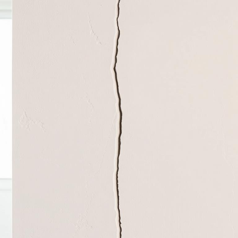 Grieta vertical en pared interior