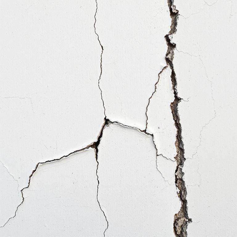Fisuras en pared blanca